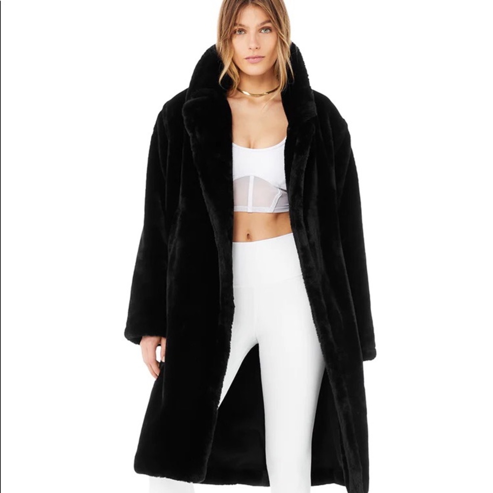 NY&C Black Fur Coat size xs/sm